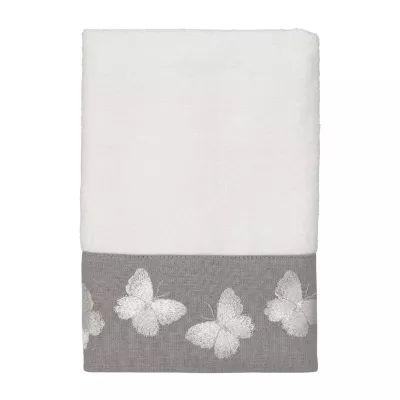 Avanti Yara White Embroidered  Bath Towel