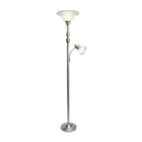 2 Light Floor Lamp with Marbled Glass Shades