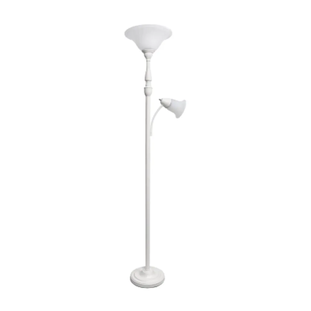 2 Light Floor Lamp with Marbled Glass Shades