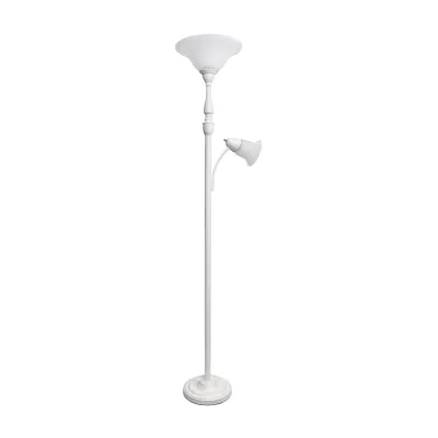 2 Light Floor Lamp with Marbled Glass Shades