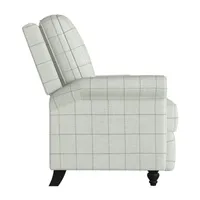 ProLounger Keaton Transitional Roll-Arm Push Back Recliner Check Patterned Fabric