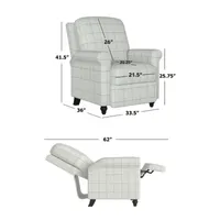 ProLounger Keaton Transitional Roll-Arm Push Back Recliner Check Patterned Fabric