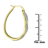 Sparkle Allure Crystal 14K Gold Over Brass Oval Hoop Earrings