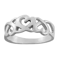 Silver Treasures Sterling Heart Band