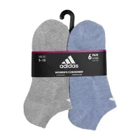 adidas Cushioned 6 Pair No Show Socks Womens