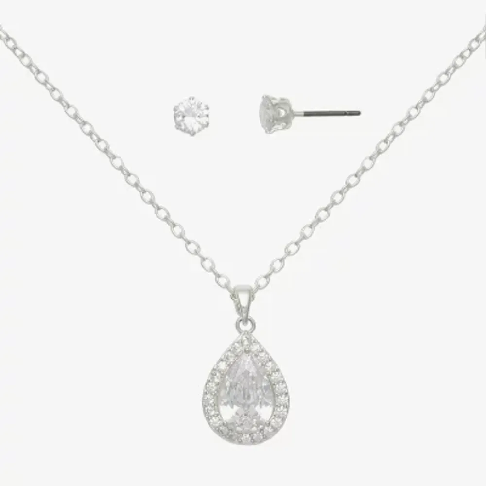 Mixit Hypoallergenic Silver Tone 2-pc. Cubic Zirconia Jewelry Set