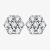 Diamond Blossom 1/2 CT. T.W. Natural White Diamond 10K White Gold 7.1mm Stud Earrings