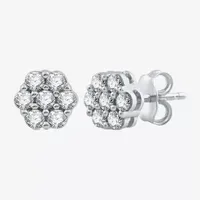 Diamond Blossom 1/2 CT. T.W. Natural White Diamond 10K White Gold 7.1mm Stud Earrings