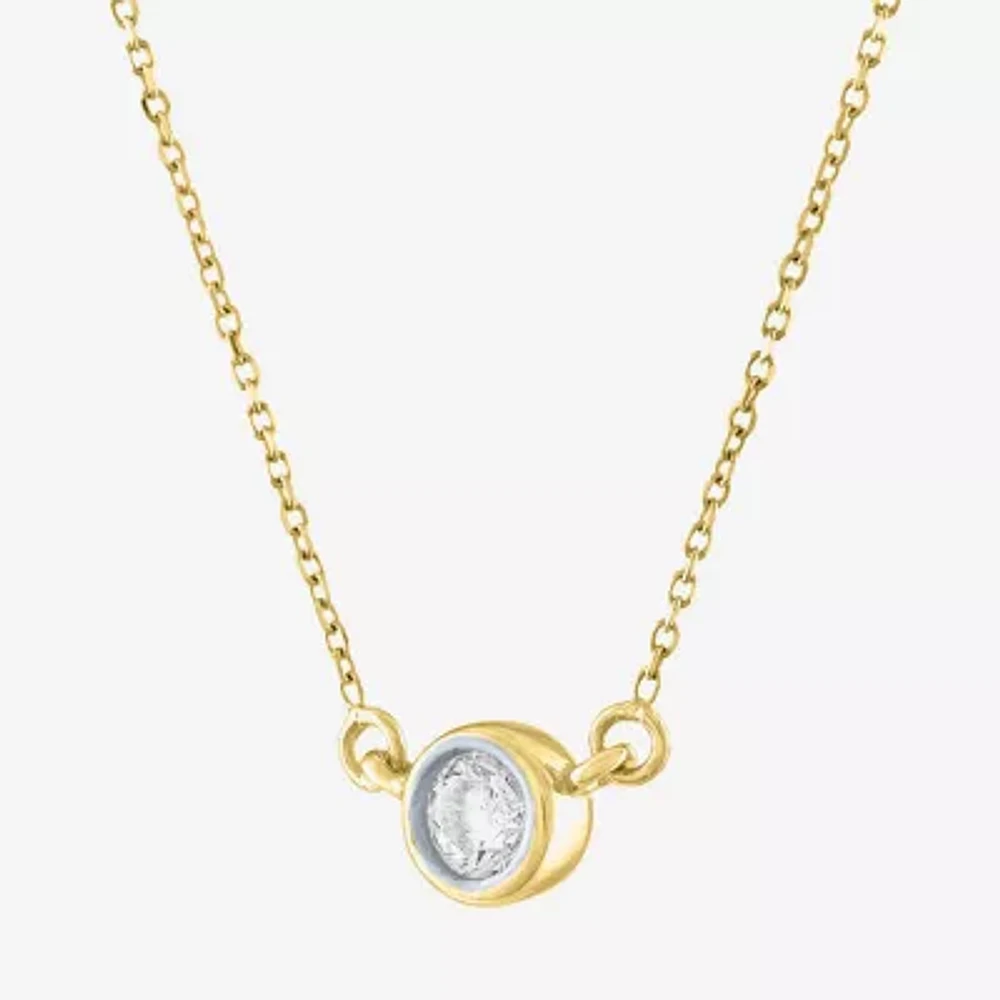 Diamond Addiction (G-H / Si2-I1) Womens 1/5 CT. Lab Grown White 10K Gold Pendant Necklace