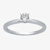 (H-I / I1) Womens 1/4 CT. T.W. Lab Grown White Diamond 10K Gold Round Solitaire Engagement Ring