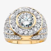 Mens 1/2 CT. T.W. White Cubic Zirconia 14K Gold Over Brass Round Fashion Ring