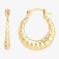 14K Gold 15.4mm Hoop Earrings