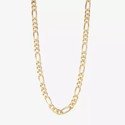 14K Gold Over Silver Solid Figaro Chain Necklace
