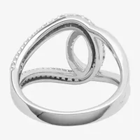 Womens 3/4 CT. T.W. Cubic Zirconia Sterling Silver Curved Side Stone Stackable Ring