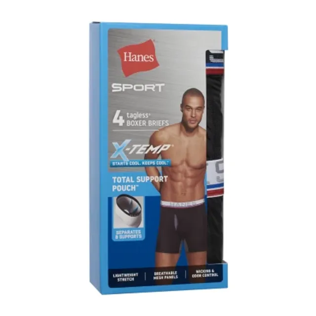 Hanes Ultimate Comfort Flex Fit Total Support Pouch Mens 3 Pack Boxer Briefs,  Color: Black Red Blue - JCPenney