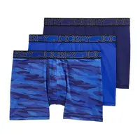 Jockey Active Microfiber Mens 3 Pack Boxer Briefs