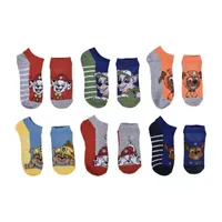 Little & Big Boys 6 Pair Paw Patrol Multi-Pack No Show Socks