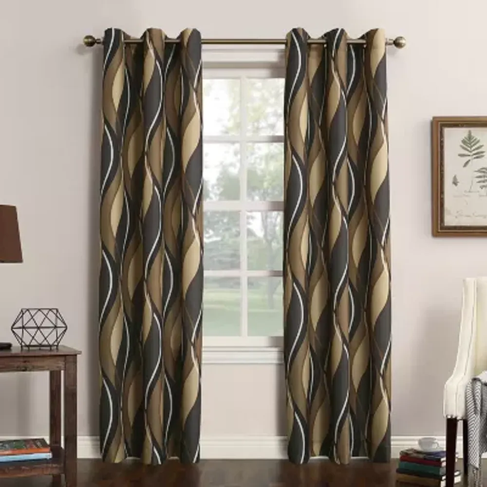 Lichtenberg Intersect Sheer Grommet Top Single Curtain Panel