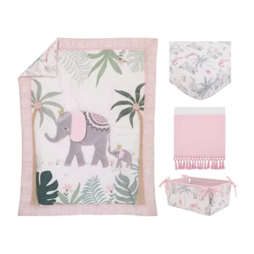 Nojo Elephant Princess 4-pc. Crib Bedding Set