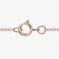 Womens Lab Created Pink Sapphire 14K Rose Gold Over Silver Cushion Pendant Necklace