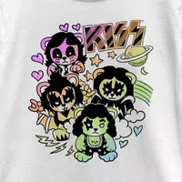 Little & Big Girls Crew Neck Short Sleeve KISS Graphic T-Shirt