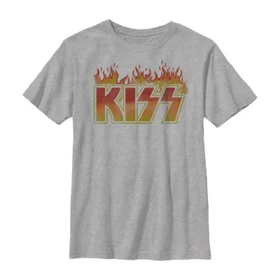 Little & Big Boys Crew Neck Short Sleeve KISS Graphic T-Shirt