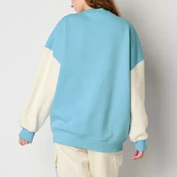 Juniors Stitch 626 Established 2002 Varsity Oversized Womens Crew Neck Long Sleeve Sweatshirt