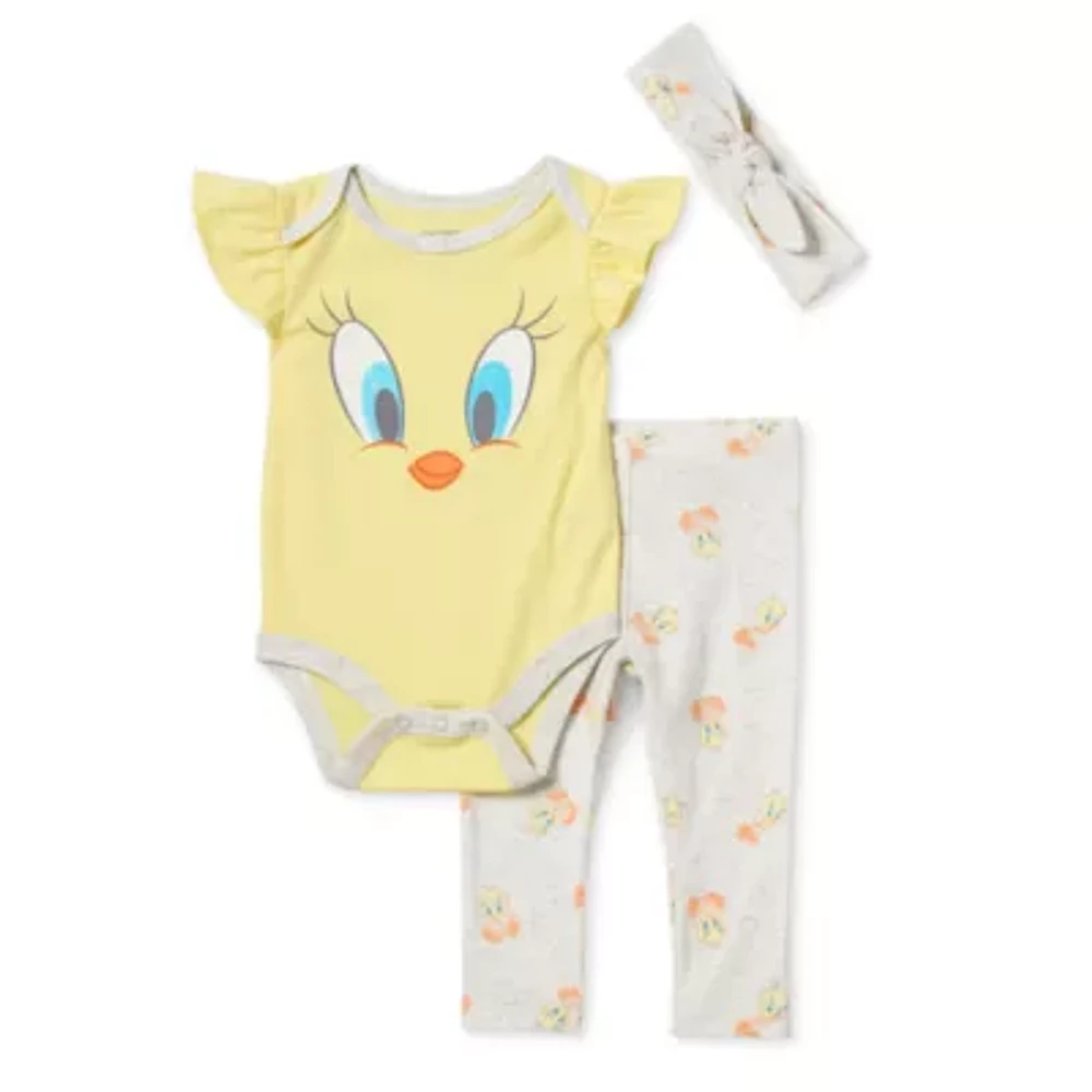 Warner Bros Baby Girls 3-pc. Looney Tunes Pant Set