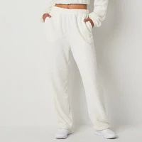 Reebok Womens Mid Rise Wide Leg Sweatpant