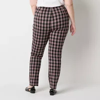 Liz Claiborne-Plus Alexis Ponte Womens Mid Rise Straight Pull-On Pants