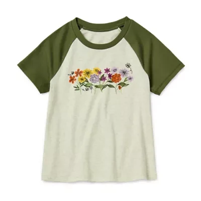 Thereabouts Little & Big Girls Round Neck Short Sleeve Graphic T-Shirt