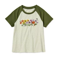 Thereabouts Little & Big Girls Round Neck Short Sleeve Graphic T-Shirt