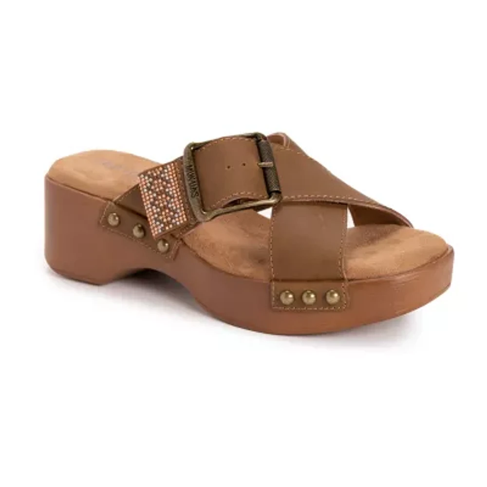 Muk Luks Womens Charlotte Wedge Sandals