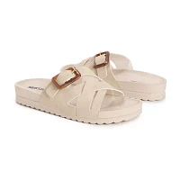 Muk Luks Womens Grand Shayna Criss Cross Strap Flat Sandals