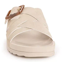 Muk Luks Womens Grand Shayna Criss Cross Strap Flat Sandals