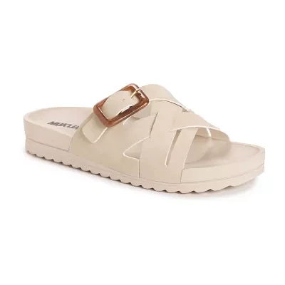 Muk Luks Womens Grand Shayna Criss Cross Strap Flat Sandals