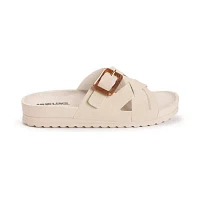 Muk Luks Womens Grand Shayna Criss Cross Strap Flat Sandals