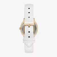 Armitron Womens White Leather Strap Watch 75-5977mpgpwt