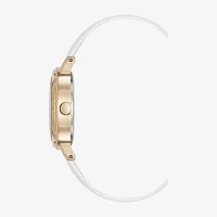 Armitron Womens White Leather Strap Watch 75-5977mpgpwt