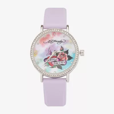 Ed Hardy Womens Purple Strap Watch 15006s-42-F09