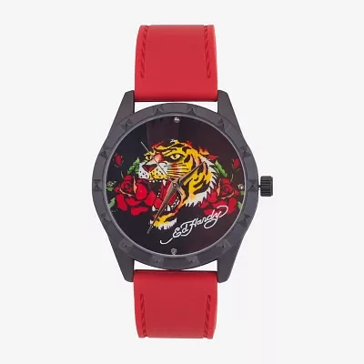 Ed Hardy Womens Red Strap Watch 15004b-42-G15