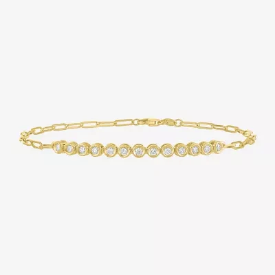 Diamond Addiction 1/3 Ct.T.W. (G-H, I1-I2) Lab-Grown Diamond 10K Gold Paperclip Round Chain Bracelet