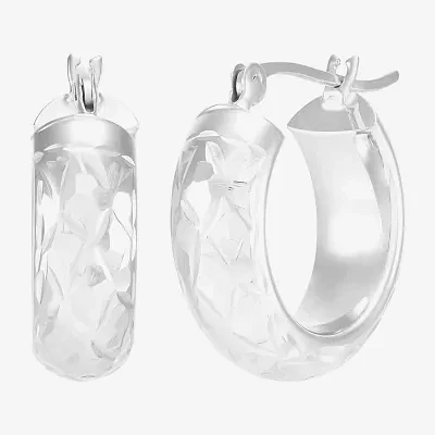 10K Gold 15mm Round Hoop Earrings