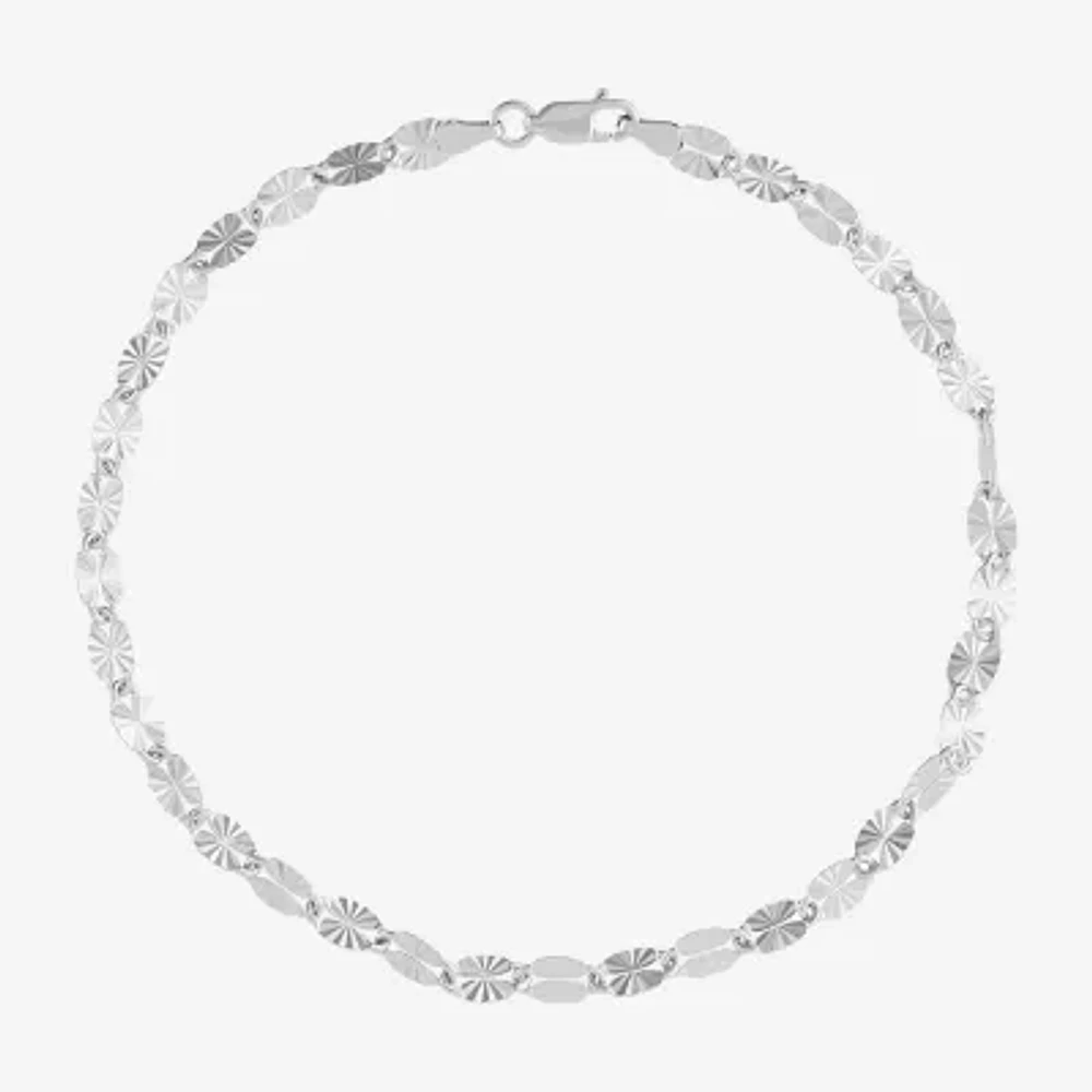 Sterling Silver 10 Inch Solid Fashion Ankle Bracelet