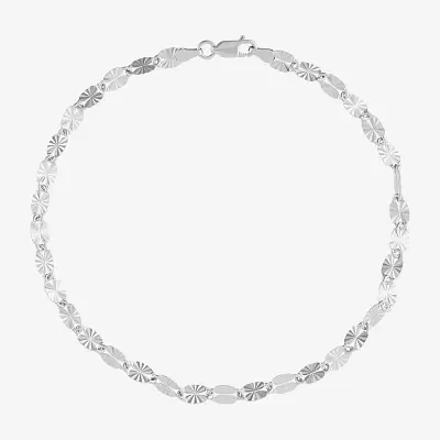 Sterling Silver 10 Inch Solid Fashion Ankle Bracelet