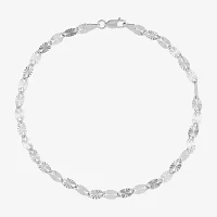Sterling Silver 10 Inch Solid Fashion Ankle Bracelet