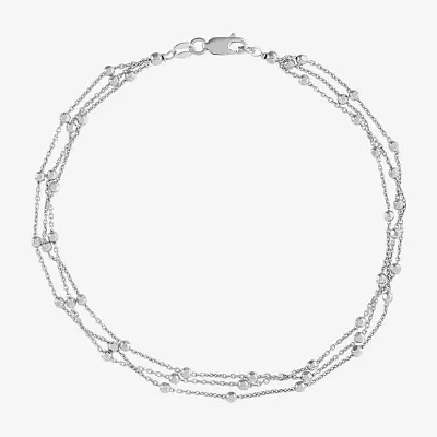 Sterling Silver 10 Inch Hollow Cable Ankle Bracelet