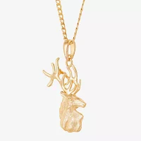 Deer Womens 14K Gold Over Silver Pendant Necklaces