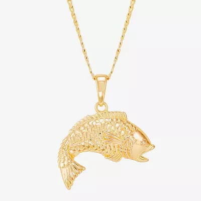 Fish Womens 14K Gold Over Silver Pendant Necklaces