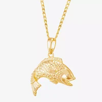Fish Womens 14K Gold Over Silver Pendant Necklaces